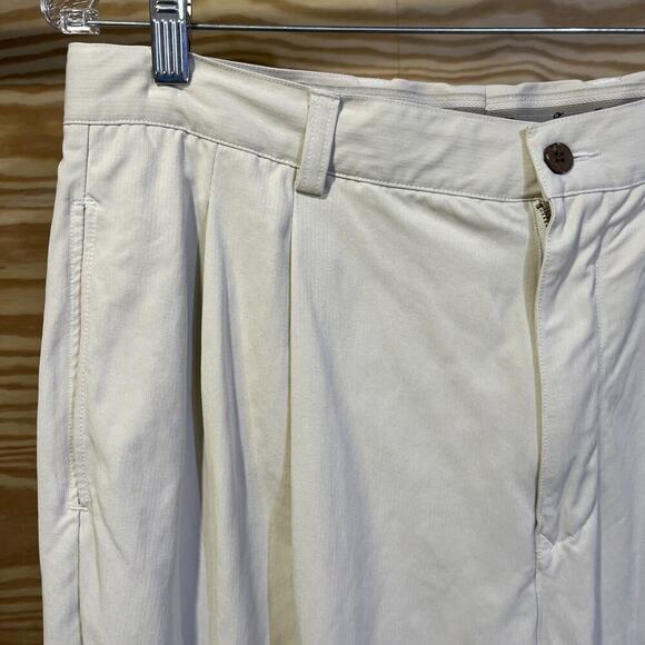 Tommy Bahama Pants Mens 34x27 Pleated Beige Silk Pants Relax Casual Weekend - Picture 4 of 12